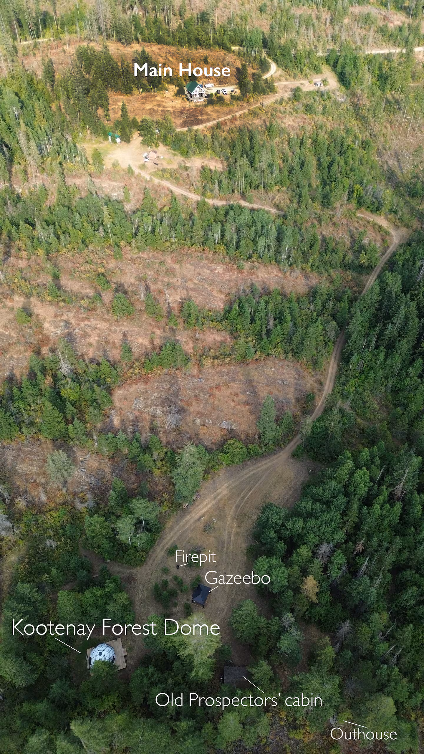 Drone map showing parking area at the top of the property